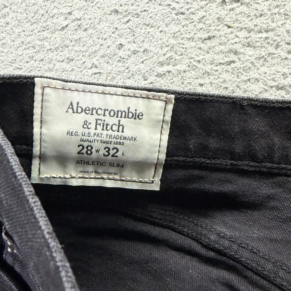 Abercrombie & Fitch Jeans Mens 28x32 Black Cotton Denim Skinny Athletic Workwear
